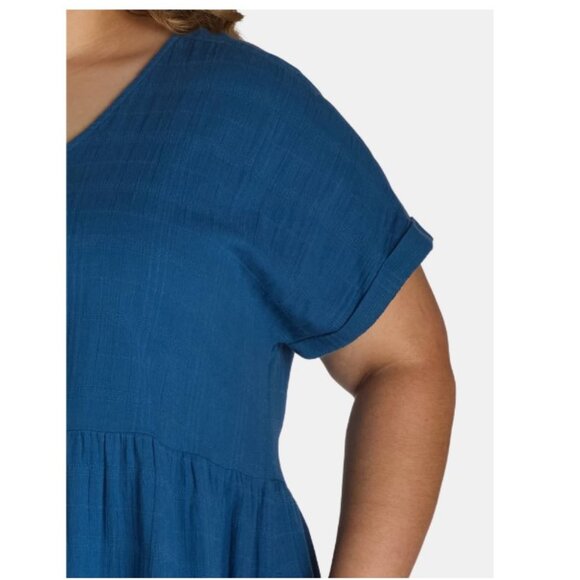 Terra & Sky Women's Plus Dolman Swing Dress, Blue Comet - Picture 3 of 4